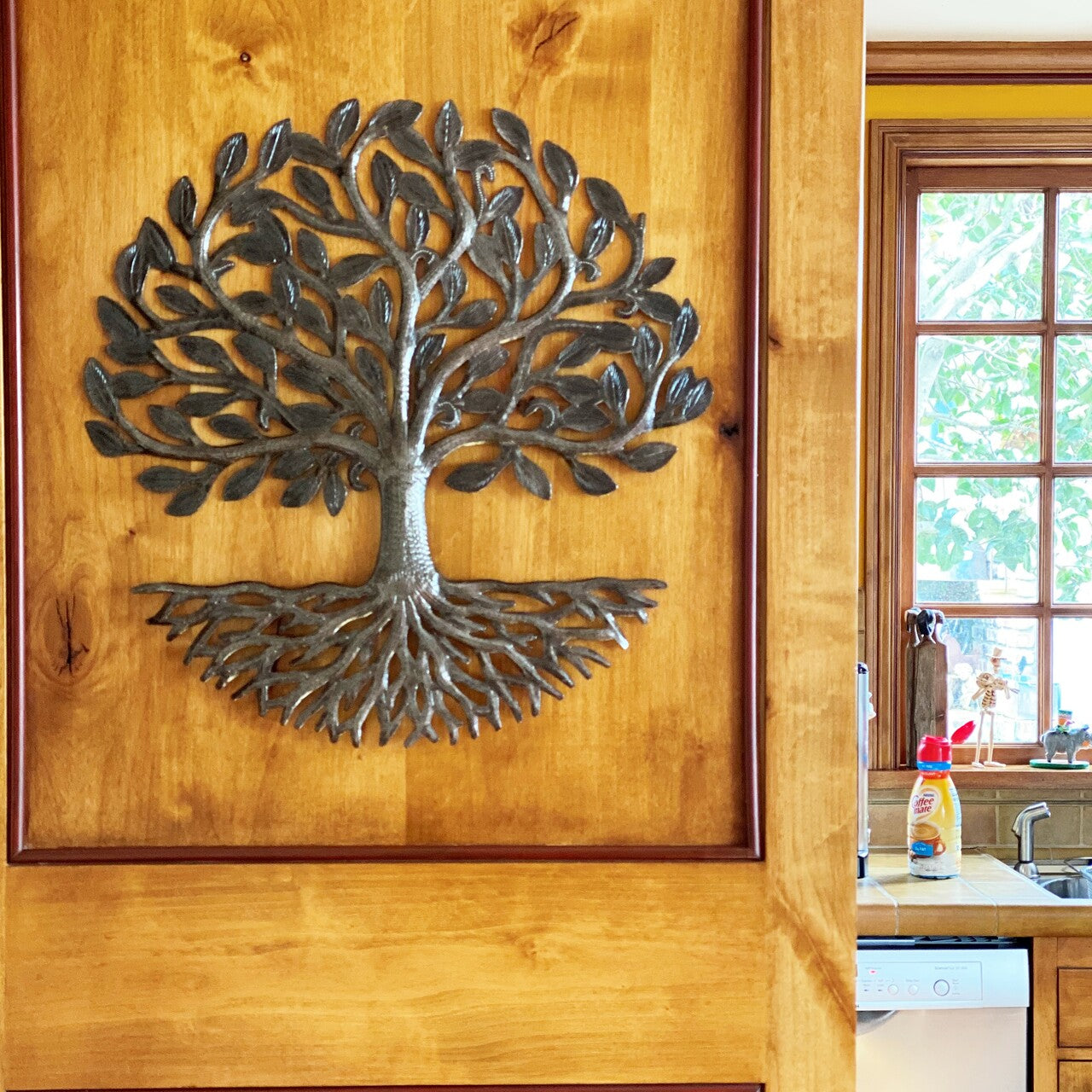 Organic Tree of Life with Roots, Haitian Wall Art 17"