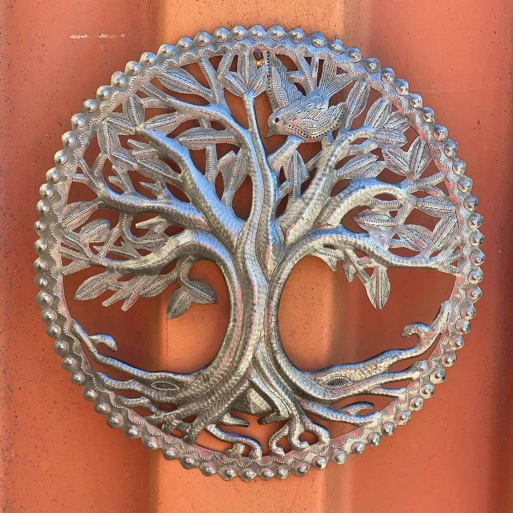 11.5" Tree of Life, Metal Wall Art, Fair Trade Recycled Home Decor Indoor Outdoor Plaques