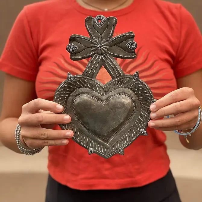 Heart, Inspirational Wall Decor, Handmade Metal Haiti 7 x 9