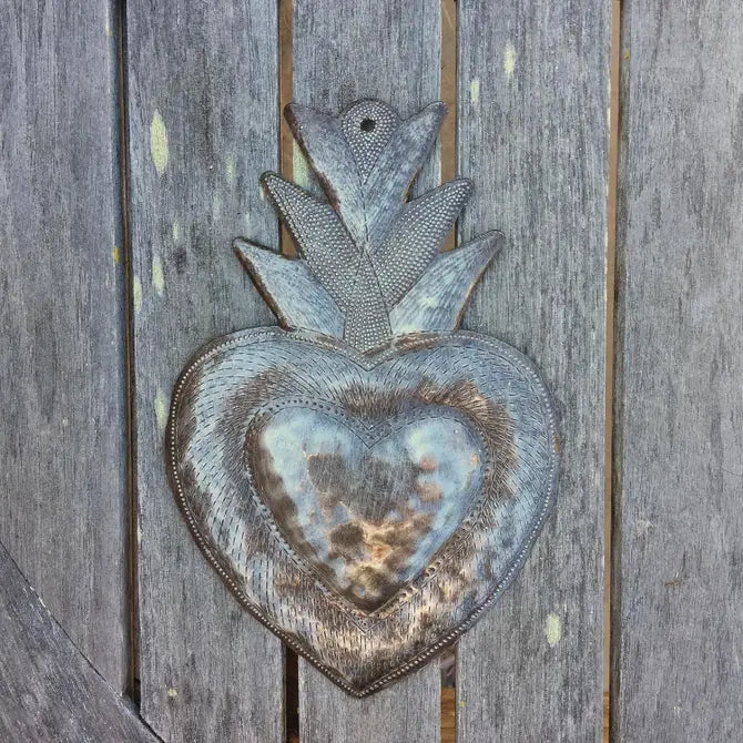 Heart, Inspirational Wall Decor, Handmade Haiti 6" x 8.5"