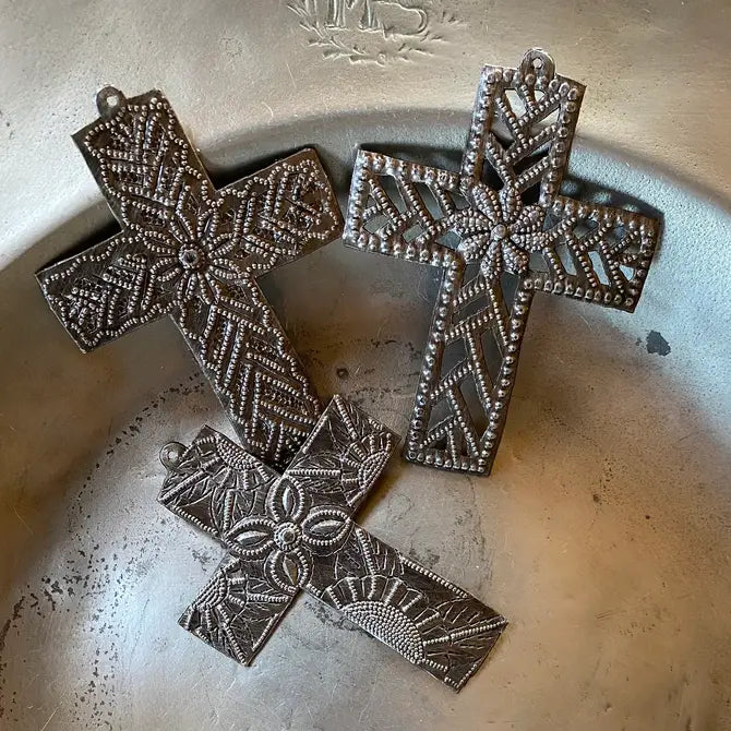 3.5" x 2 3/4" Milagro Crosses, Set 3, Religious Décor  