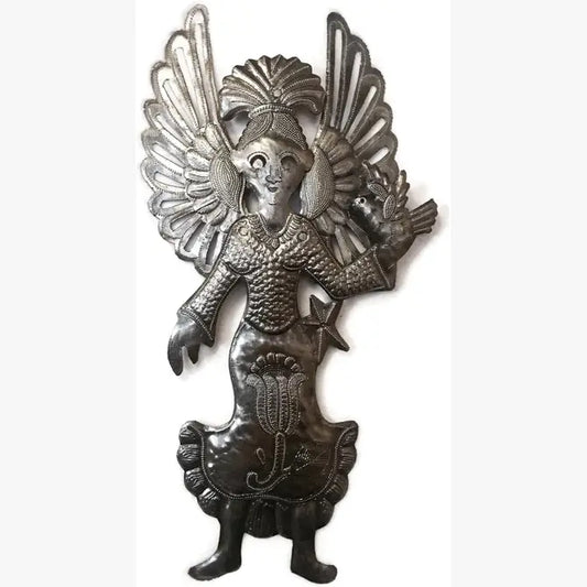 Sweet Summer Angel, Haitian Metal Wall Art 10" x 19"