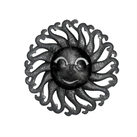 Mini Sunface, Metal Home Decor, Handmade in Haiti, 6"