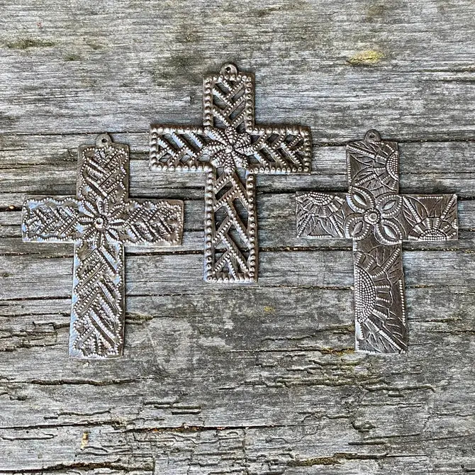 3.5" x 2 3/4" Milagro Crosses, Set 3, Religious Décor  