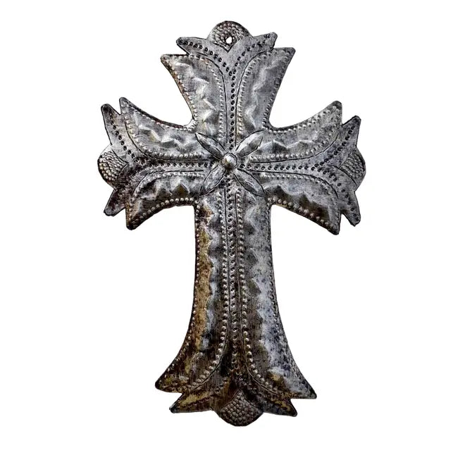 Recycled Metal Cross, Milagro 4.5"x6.75"