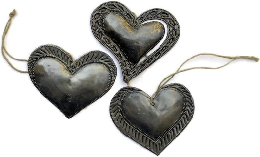 2.5" Sacred Heart set/3 $3.00ea. Metal Collection, Milagros