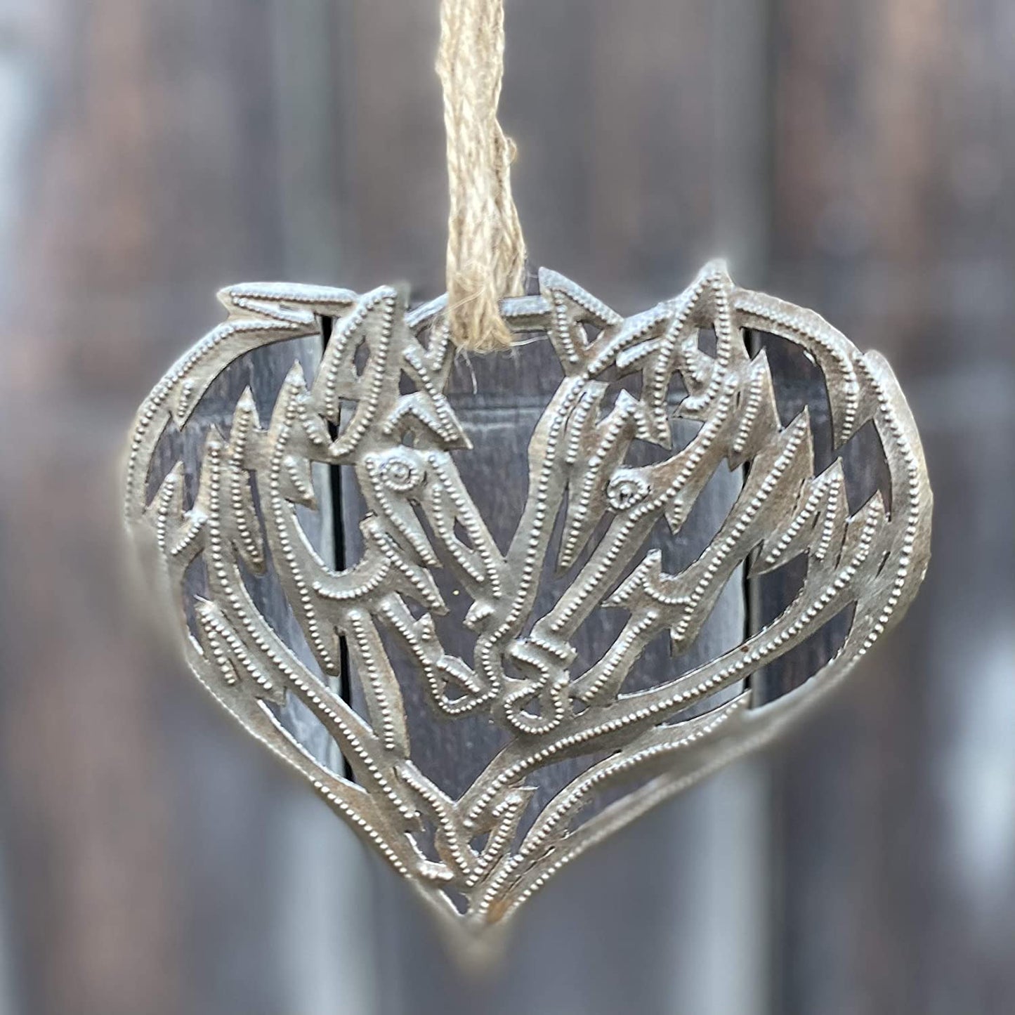 5.5"x5" Horse Heart Ornament, Western Metal Wall Decor, Recycled