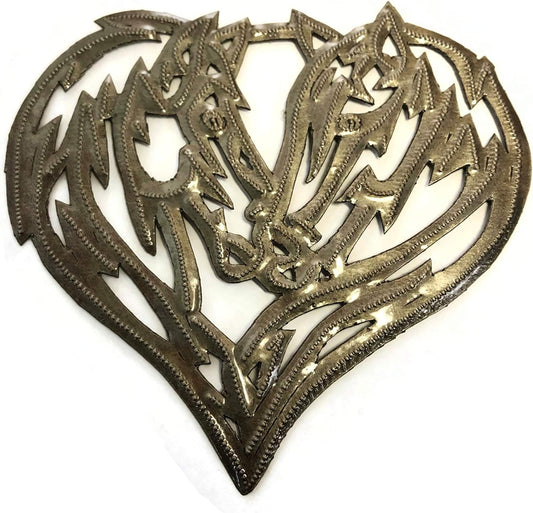 5.5"x5" Horse Heart Ornament, Western Metal Wall Decor, Recycled