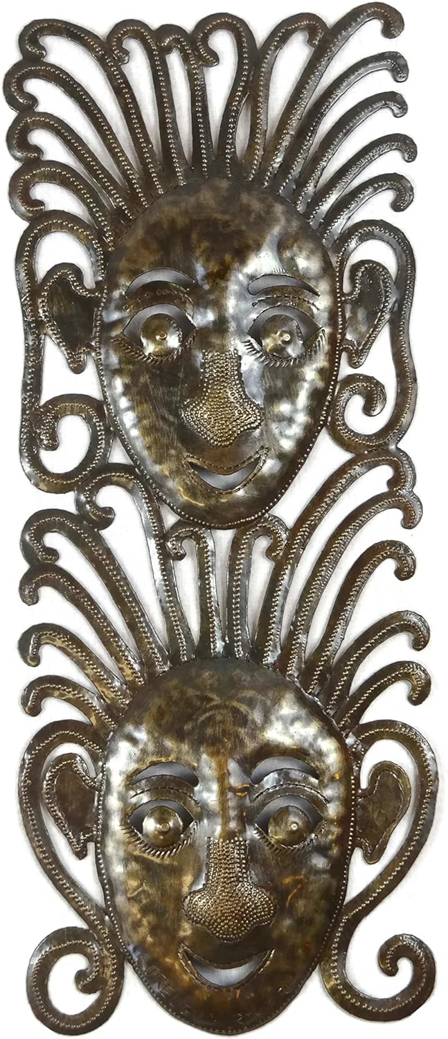 7" x 17.25" Double Trouble, Good Luck, Haitian Metal Art