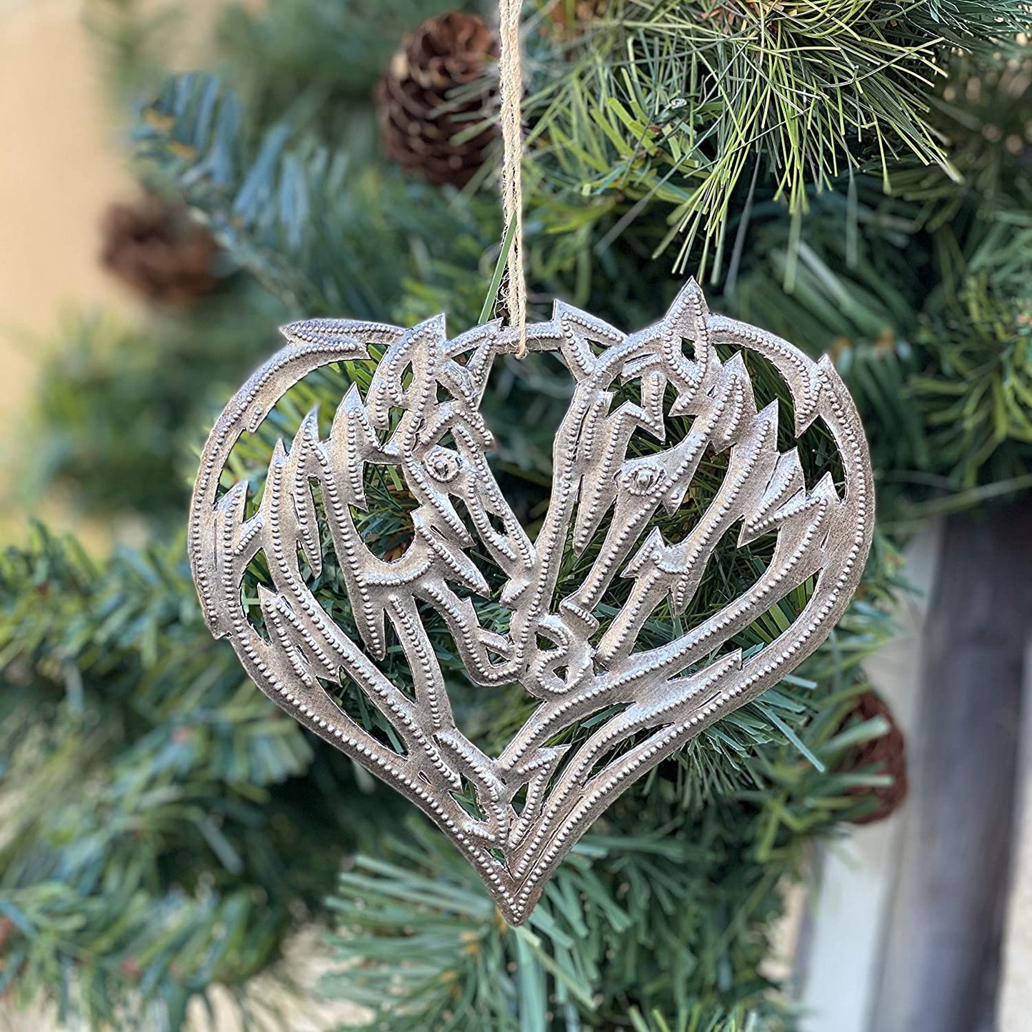 5.5"x5" Horse Heart Ornament, Western Metal Wall Decor, Recycled