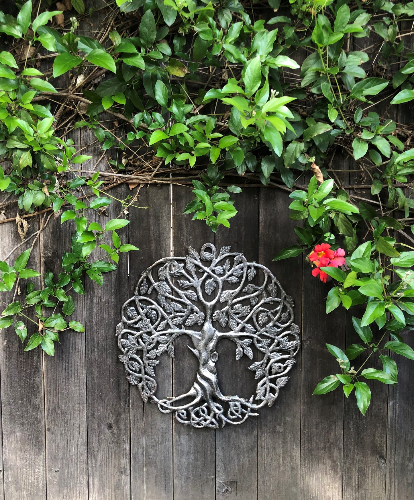 23" Tree of Life Metal Wall Art, Celtic Knot Symbol Design, Indoor Outdoor Display