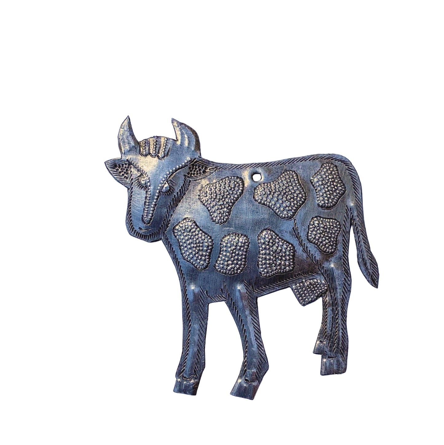 Farm Animal, Hand Cut Cow Ornament, Fair Trade Metal Art 4"