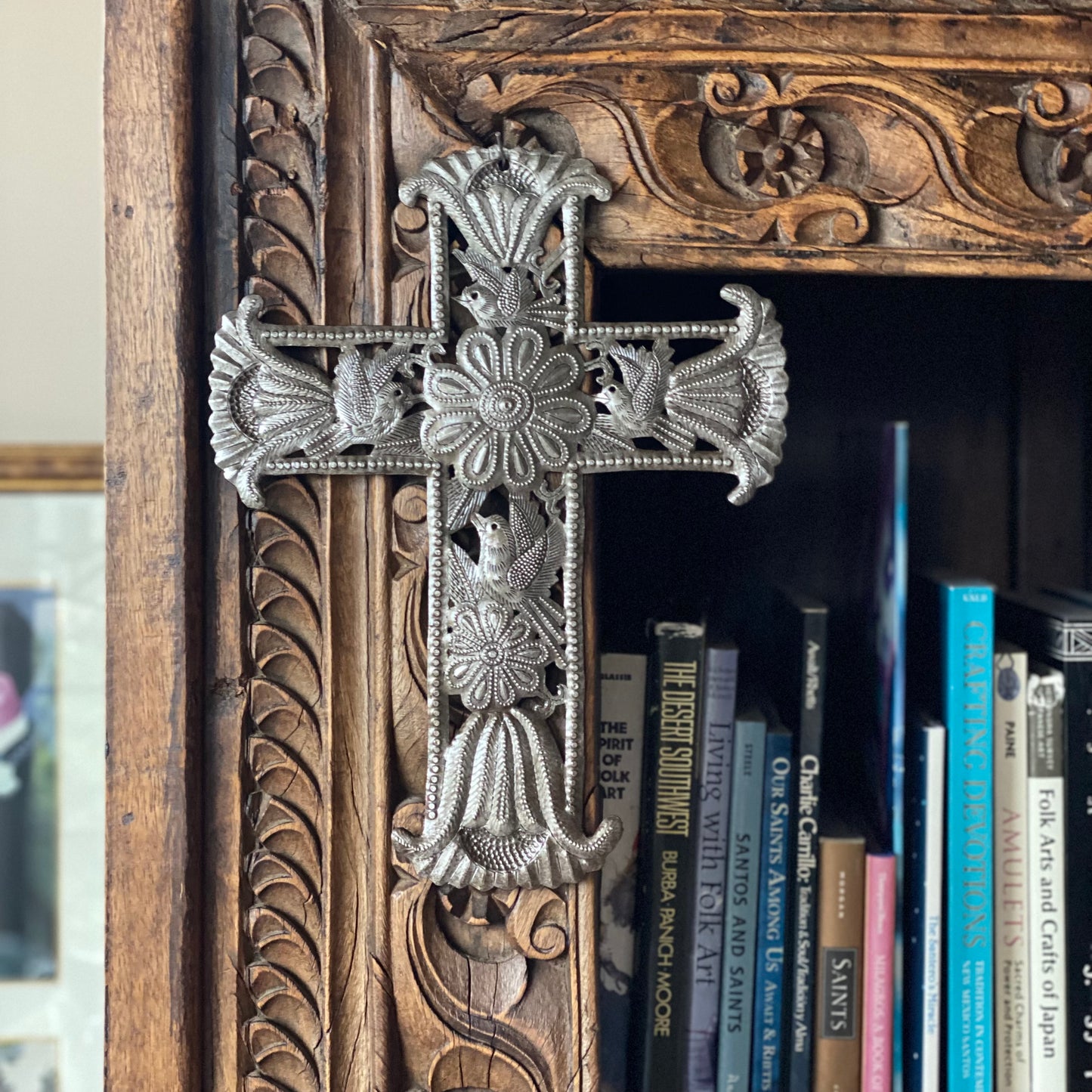 Metal Cross Home Decor, Folkart Religious Cross, Sacred Wall