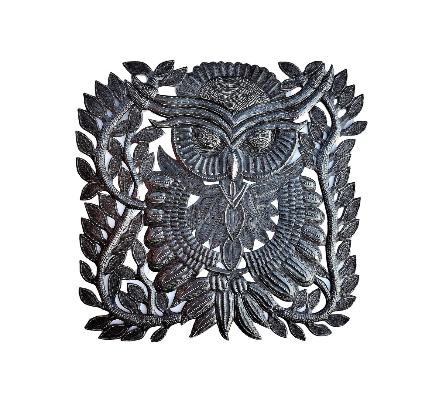 Owl, Wall Hanging Sculptures, Indoor and Outdoor 17 x 17.5