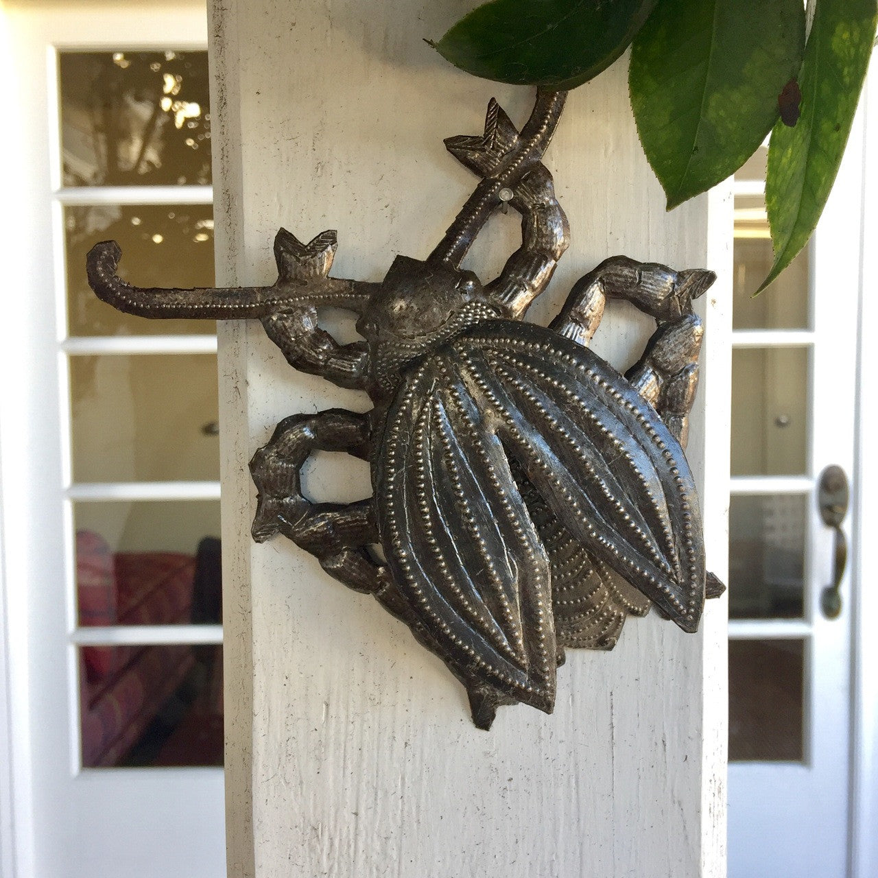 Garden Beetle Metal Art, Decorative Wall Hanging Art 5.5"