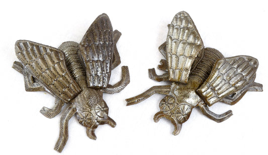 6" Metal Fly Garden Art Set of 2 Recycled Fair Trade Haiti