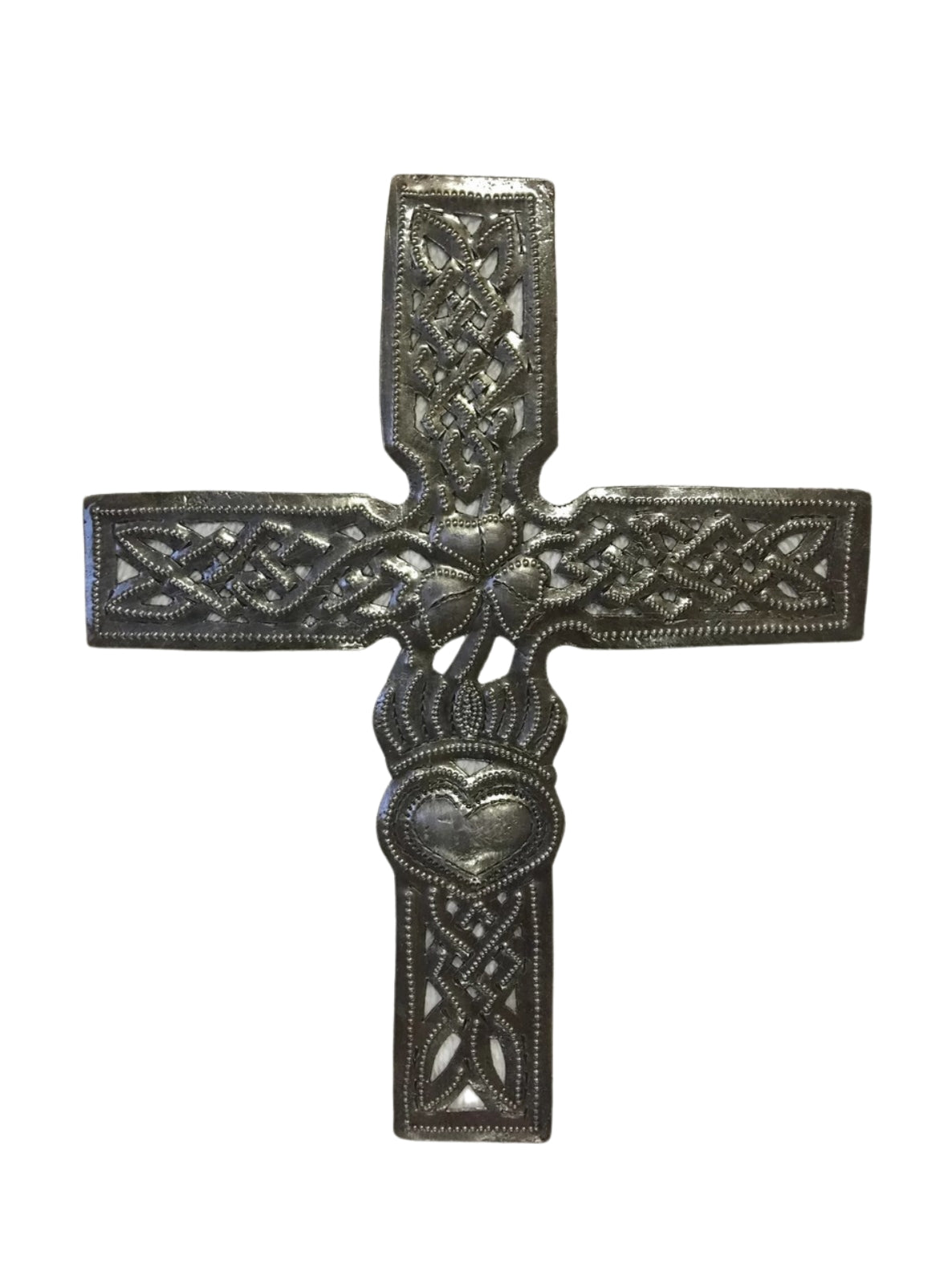 Small Celtic Wall Cross, Haitian Metal, Fair Trade 7.25" X 9