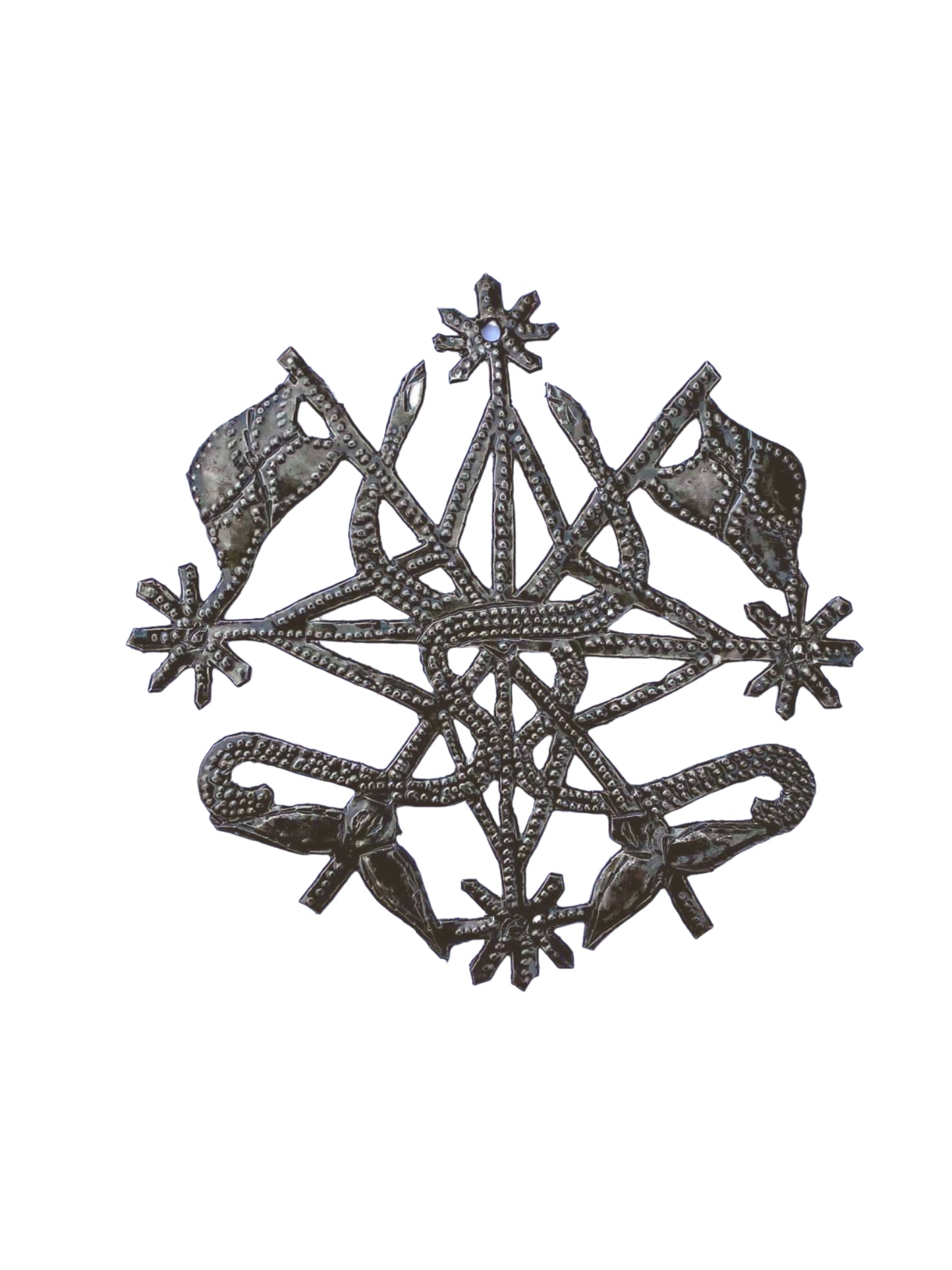 Metal Veve Wall Art, Unique Voodoo Ornament, Veve Dambala 4"