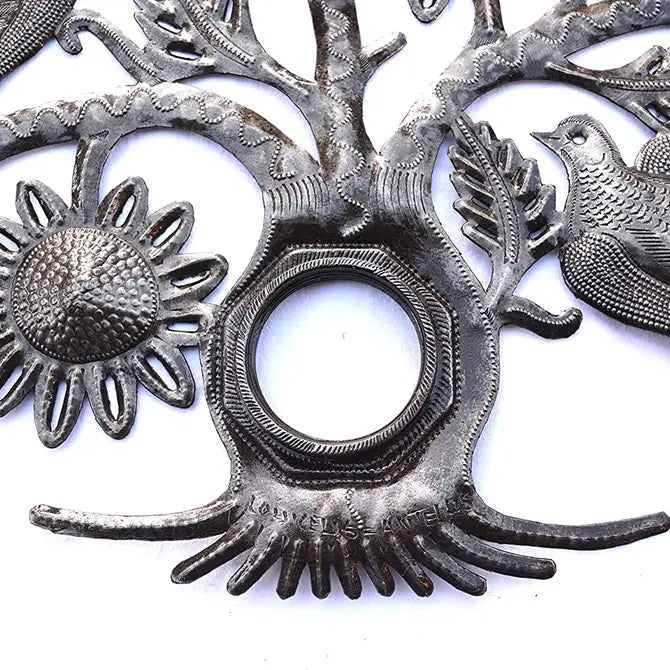 Sunflower and Birds, Tree of Life Metal Wall Hanging 23"