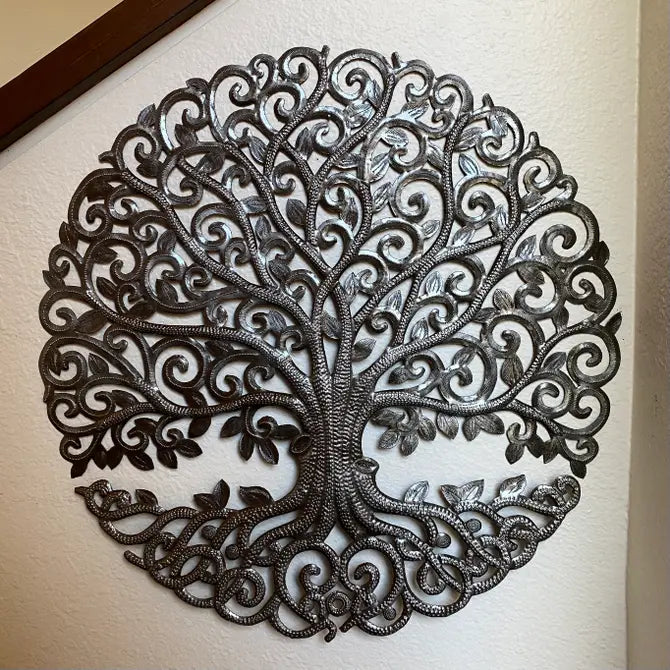 23" Haitian Metal Elegance Tree of Life,  Wall Decor 