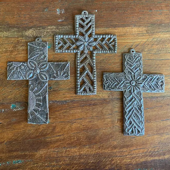 3.5" x 2 3/4" Milagro Crosses, Set 3, Religious Décor  