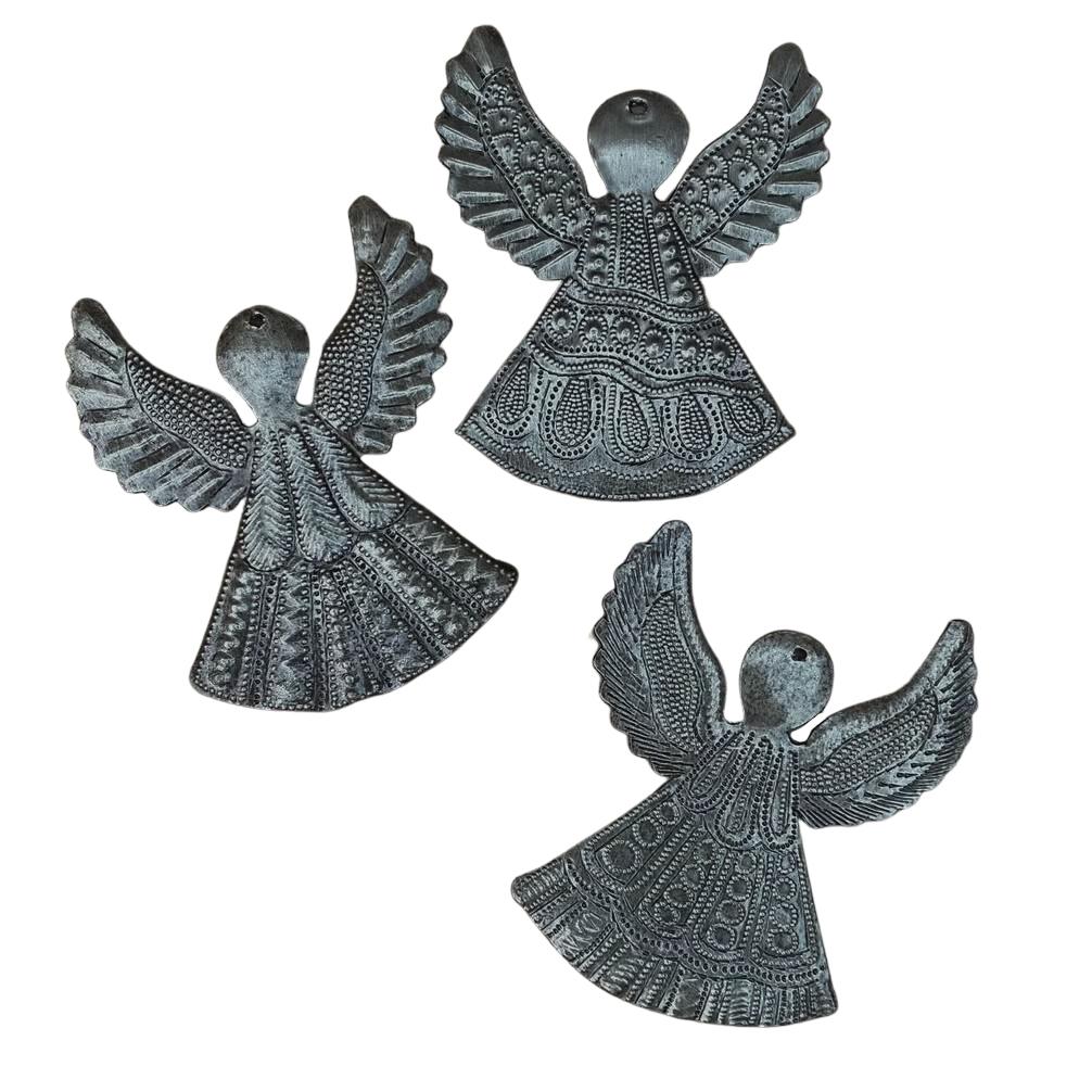 Christmas Ornaments, Set of 3 Mini Angels, Handmade Ornament Fair-trade 4 Inches