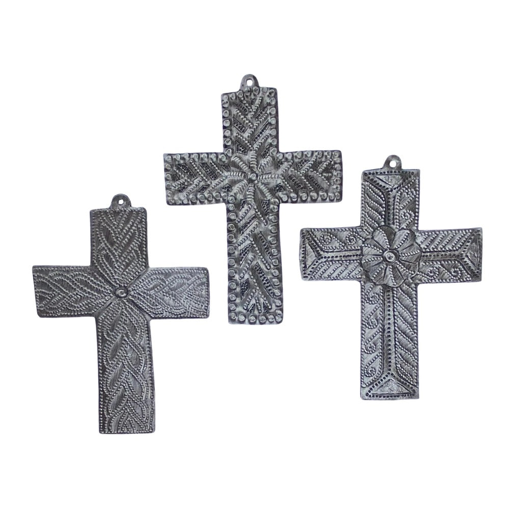 3.5" x 2 3/4" Milagro Crosses, Set 3, Religious Décor 