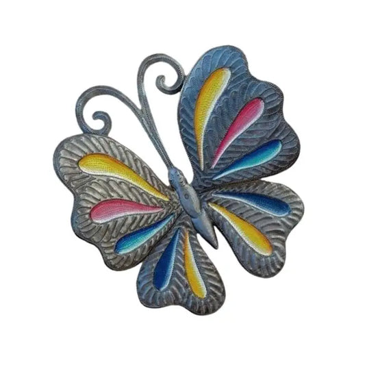 Painted Butterfly, Garden Decorative Art, Handmade in Haiti 10 Inches