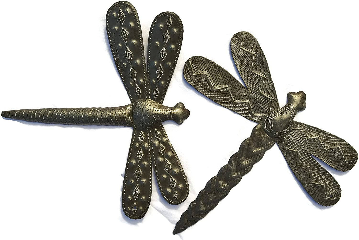 Garden Dragonflies, Set of 2, Handmade in Haiti 9" x 11" Decorative Home Decor Haitian Art