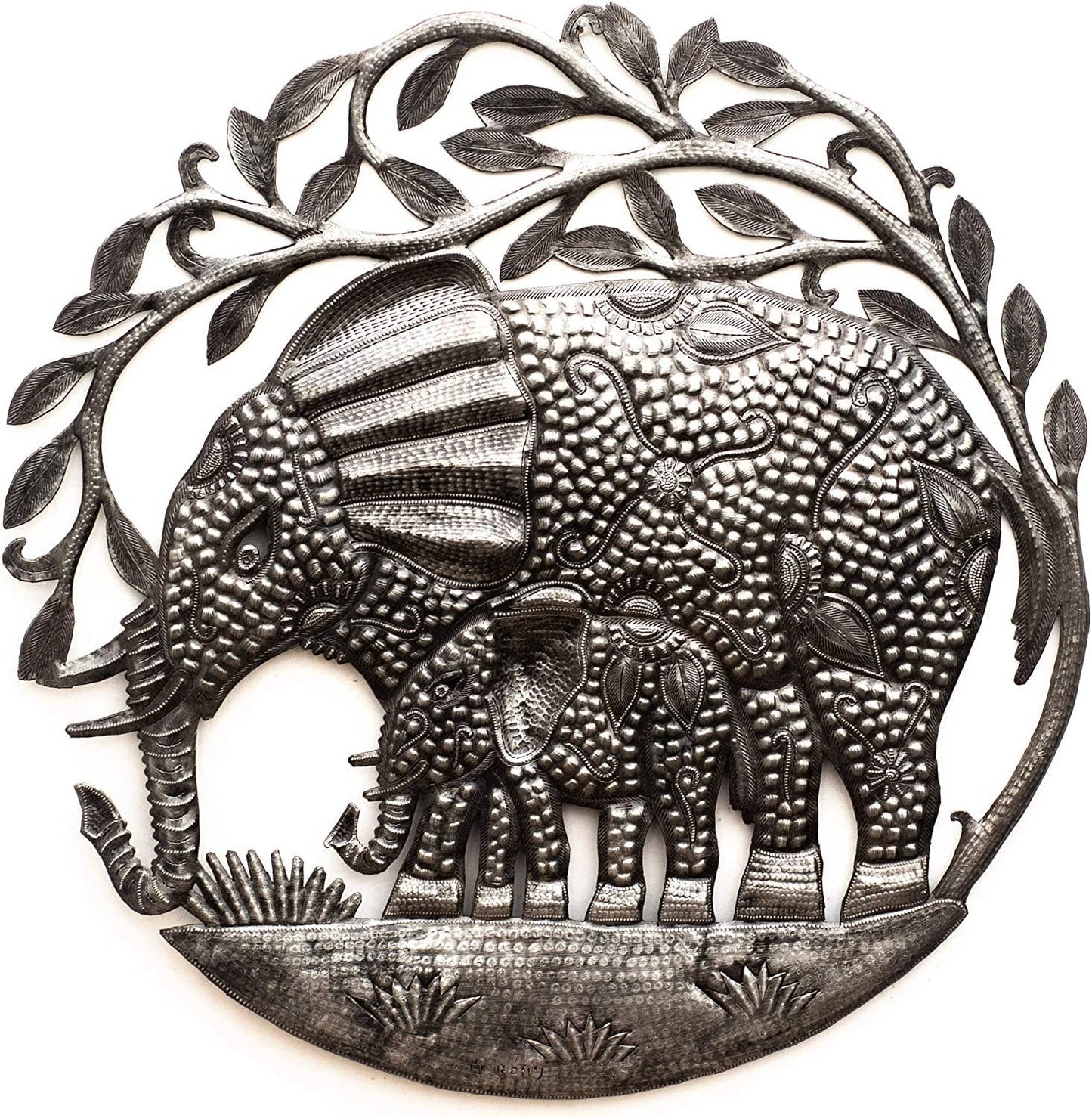 Elephant Wall Décor, Haitian Metal Art, Fairtrade, 23"