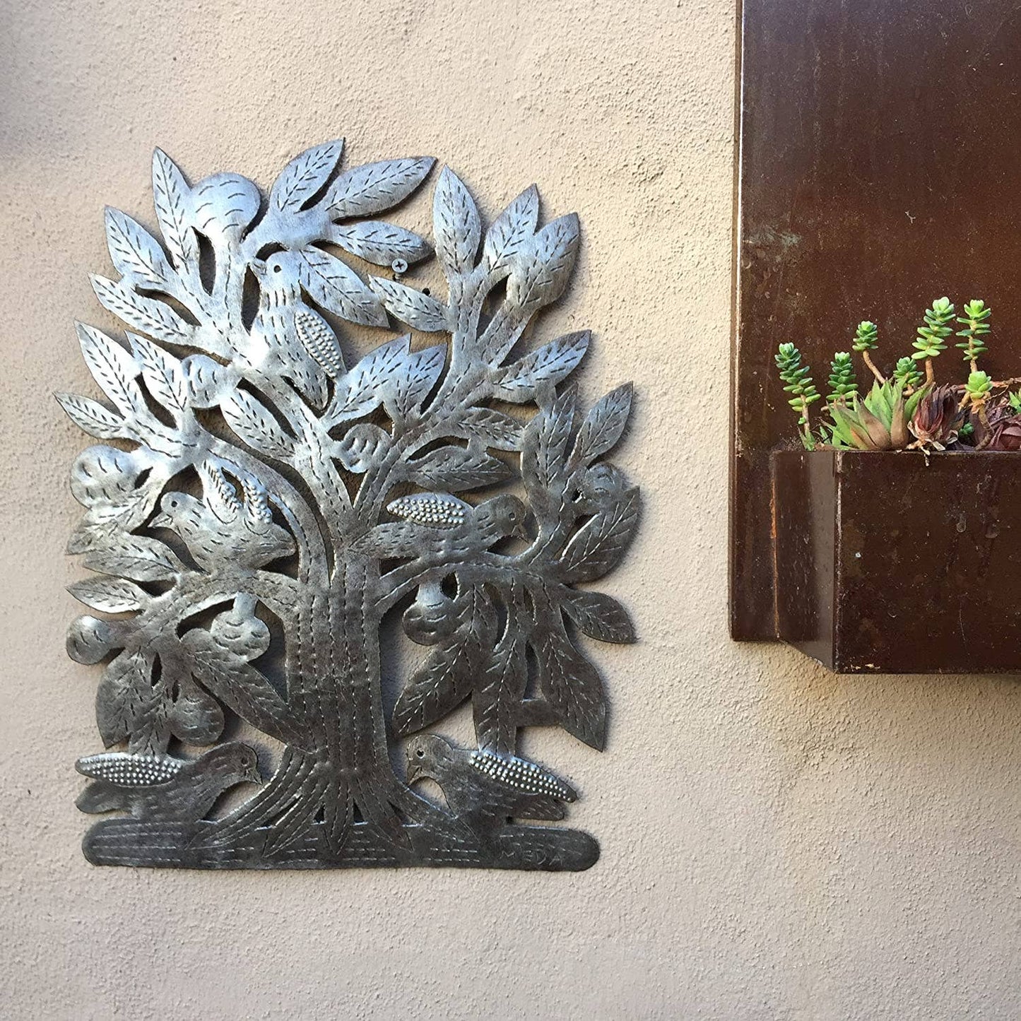 Haitian Metal Tree of Life, Primitive Style, Handmade, Indoor Outdoor Home Decor