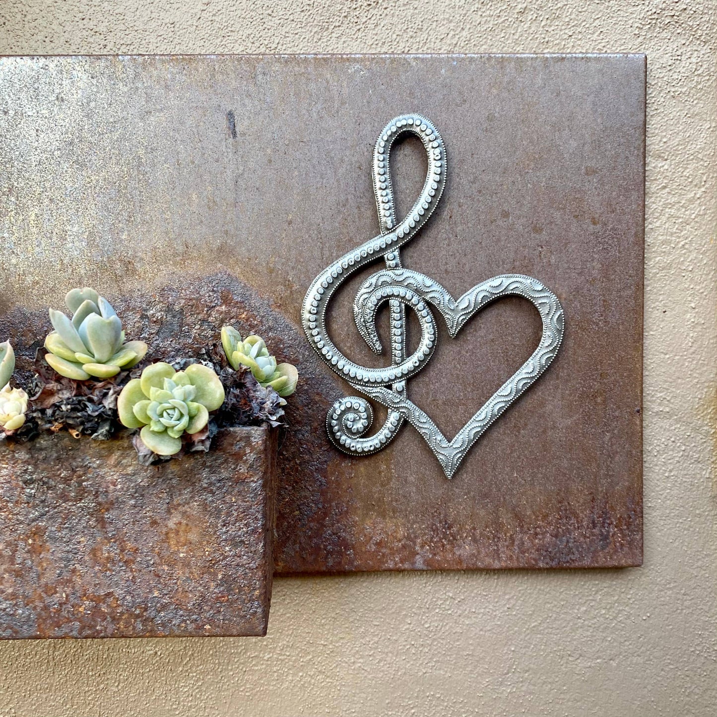 Heart Metal Music Wall Art, Fair Trade Haiti, Handmade