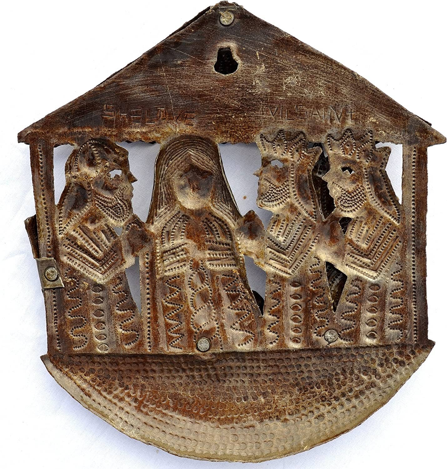 Nativity, Handmade, Ethnic, Haiti Metal Art, Creche, 9.5" x