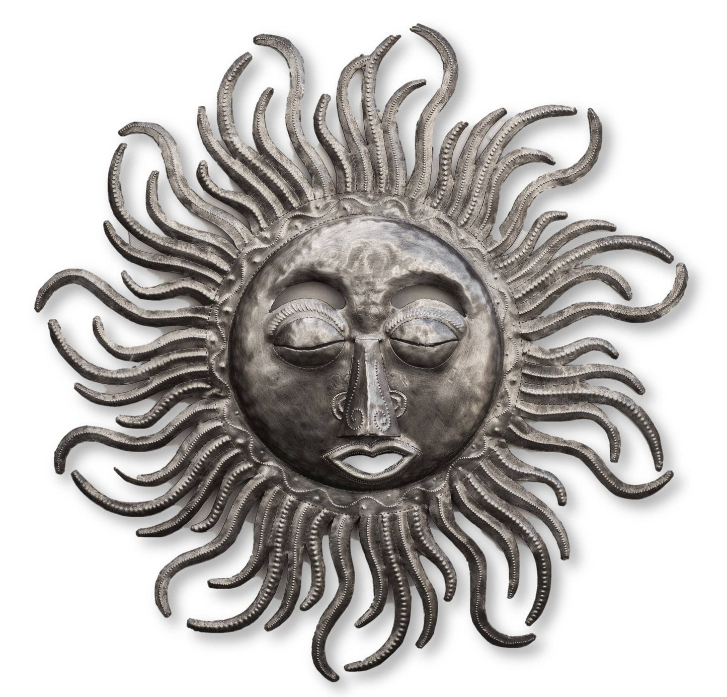 23" Wind Blown Sun Metal Wall Hanging Garden Home Decor