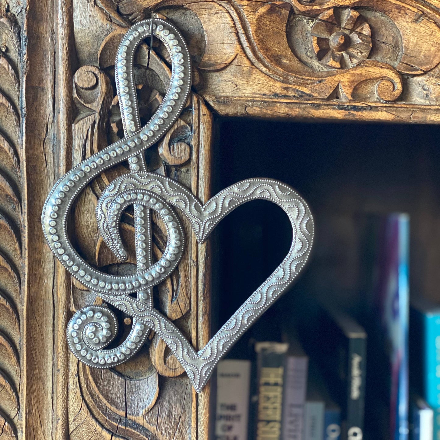 Heart Metal Music Wall Art, Fair Trade Haiti, Handmade