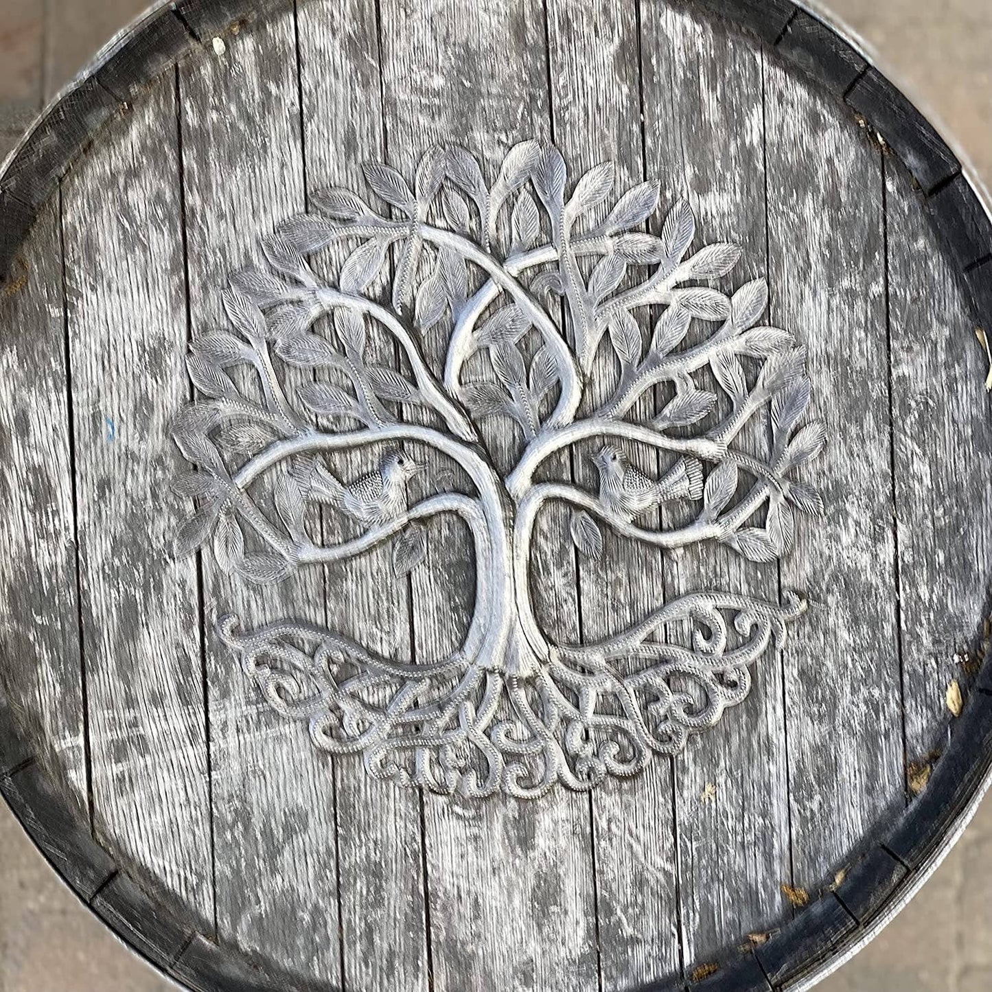 Metal Tree of Life, Garden Art, Handmade, Fair Trade 13"x13", Decorative Metal Plaques