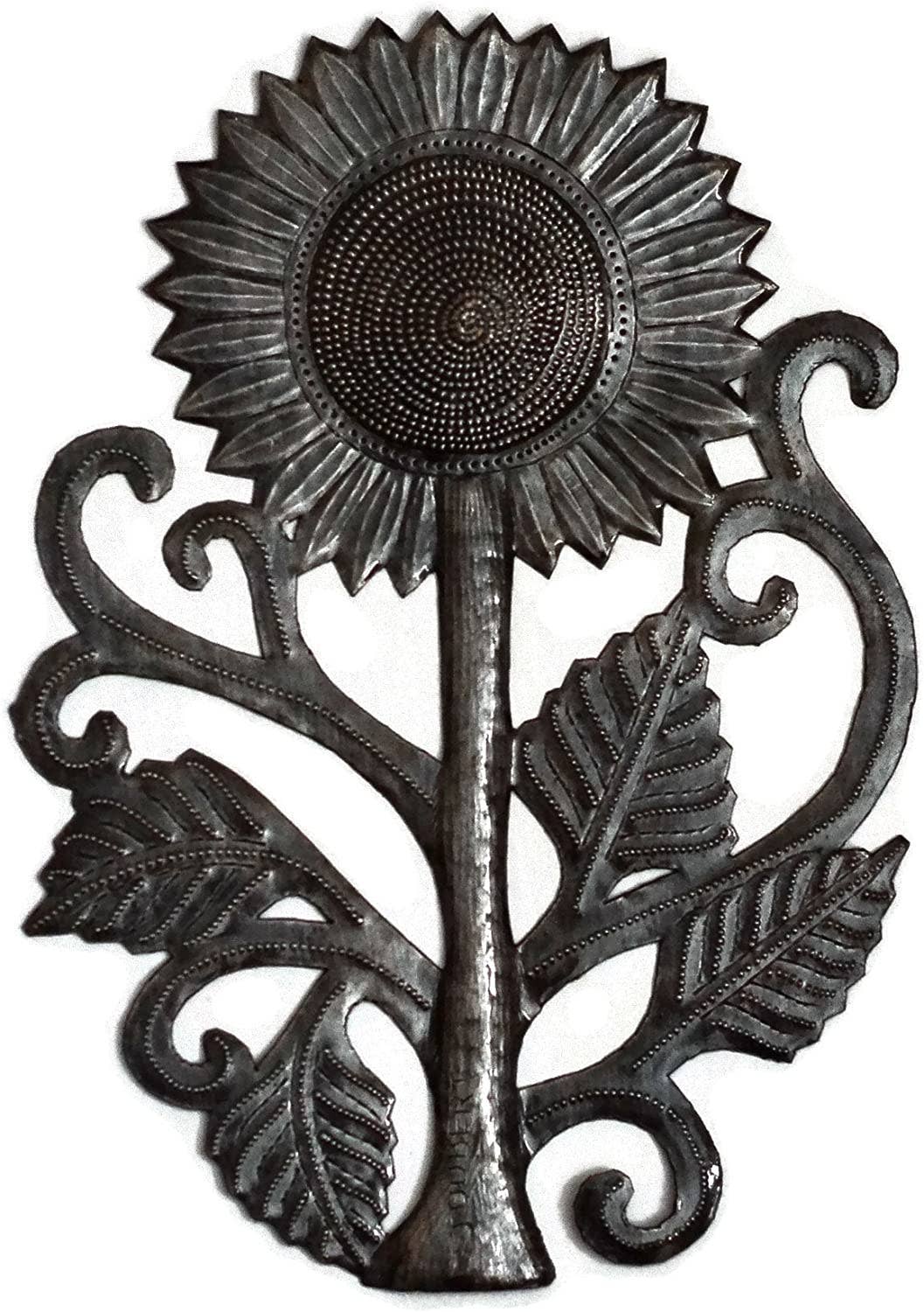 Garden Sunflower, Handmade Metal Art, 8" x 11"