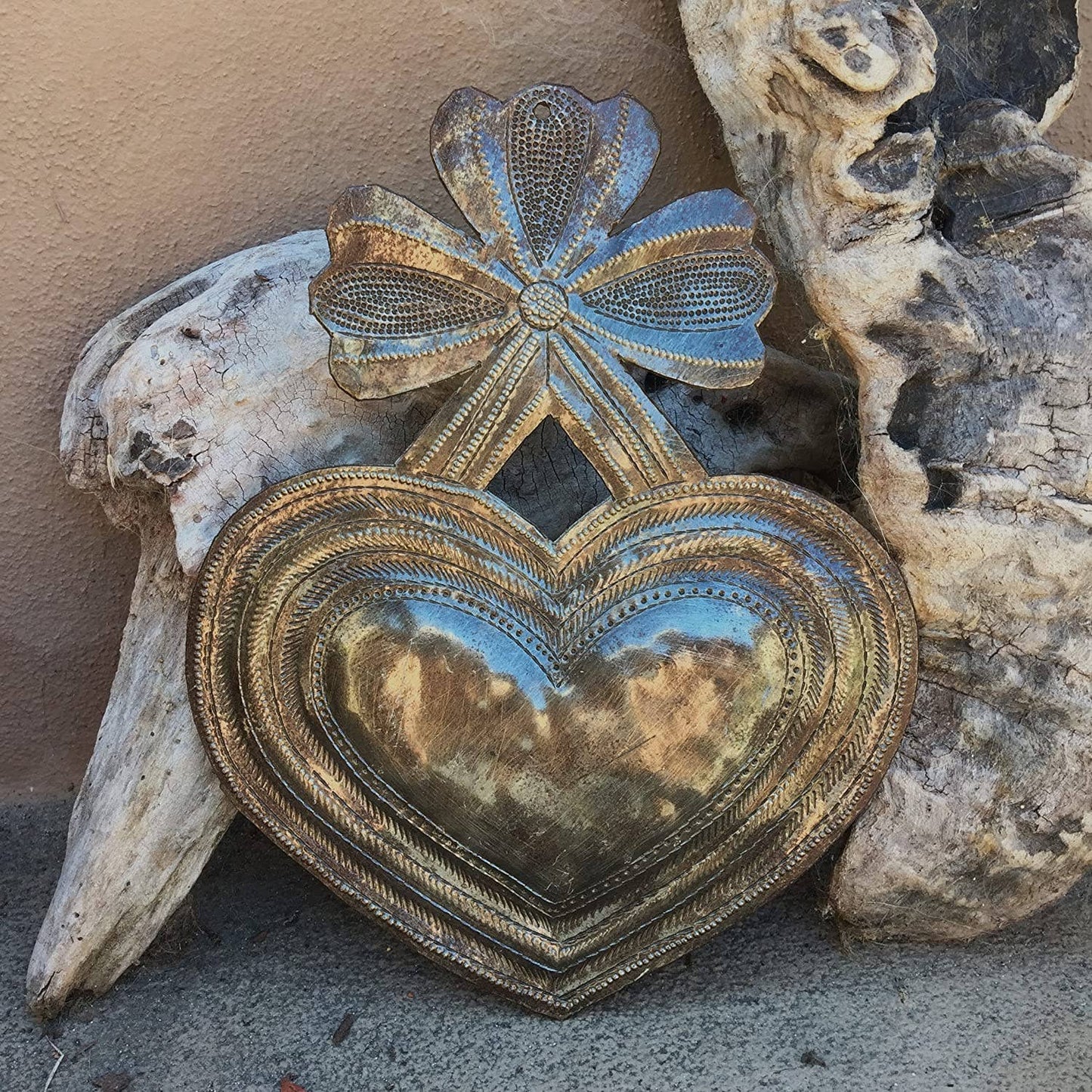 Heart, Inspirational Wall Decor,Handmade Metal Haiti 7 x 9