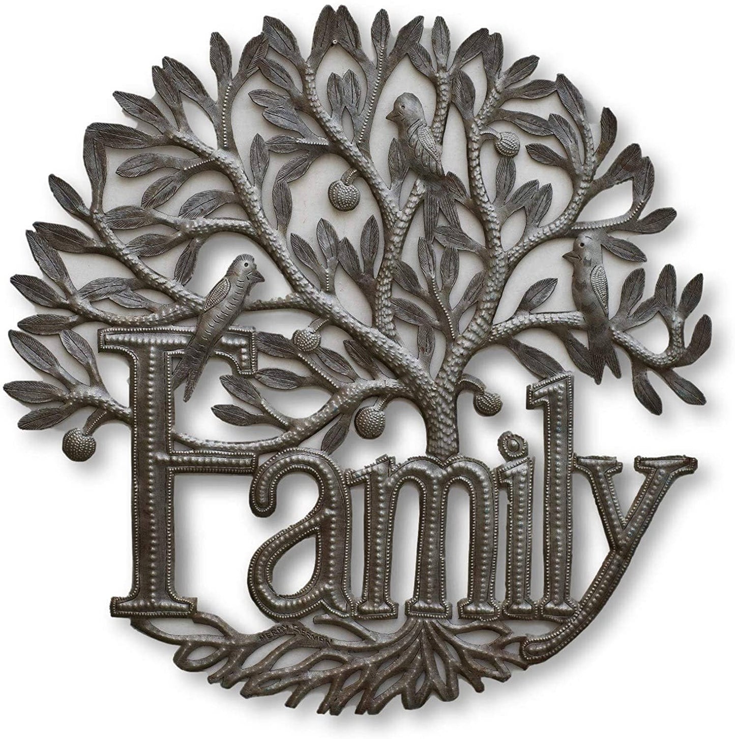 Family Wall Sign, Metal Hanging Artwork, Tree of Life, Handmade, Home Decor, Living Room, Kitchen