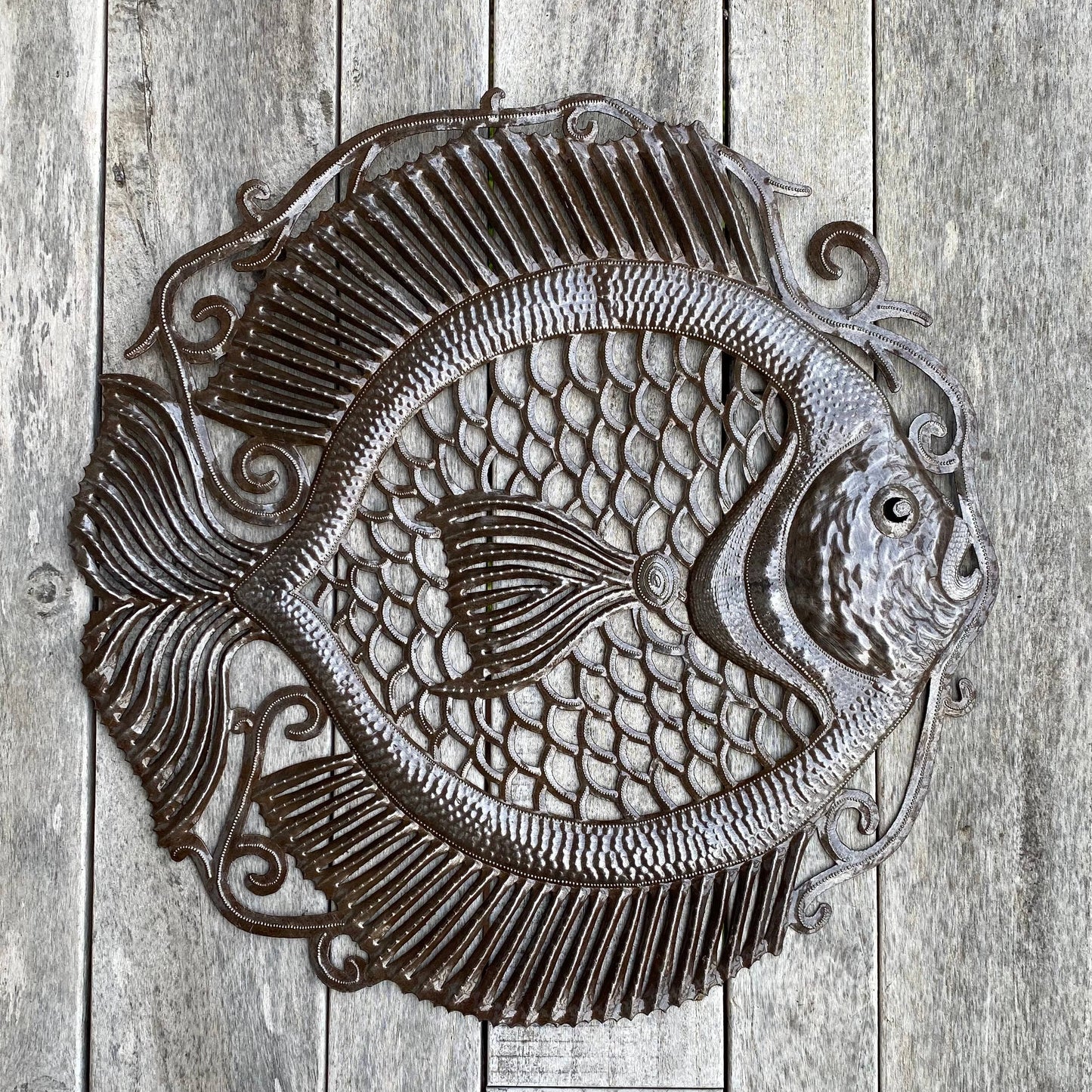 23" Fish Sea-life wall Decor, Nautical Theme Metal Art, Ocean Theme Home Decor