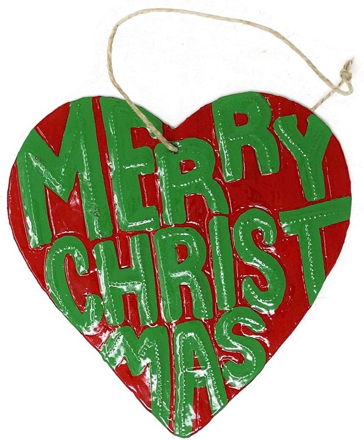 Ornament, Decor Collection, Merry Christmas Heart 4.25"x4.5"