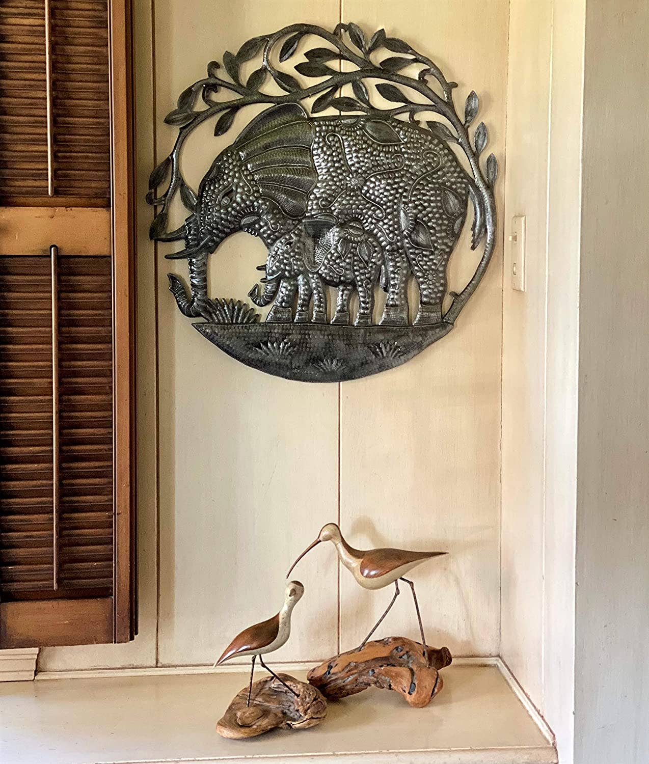 Elephant Wall Décor, Haitian Metal Art, Fairtrade, 23"