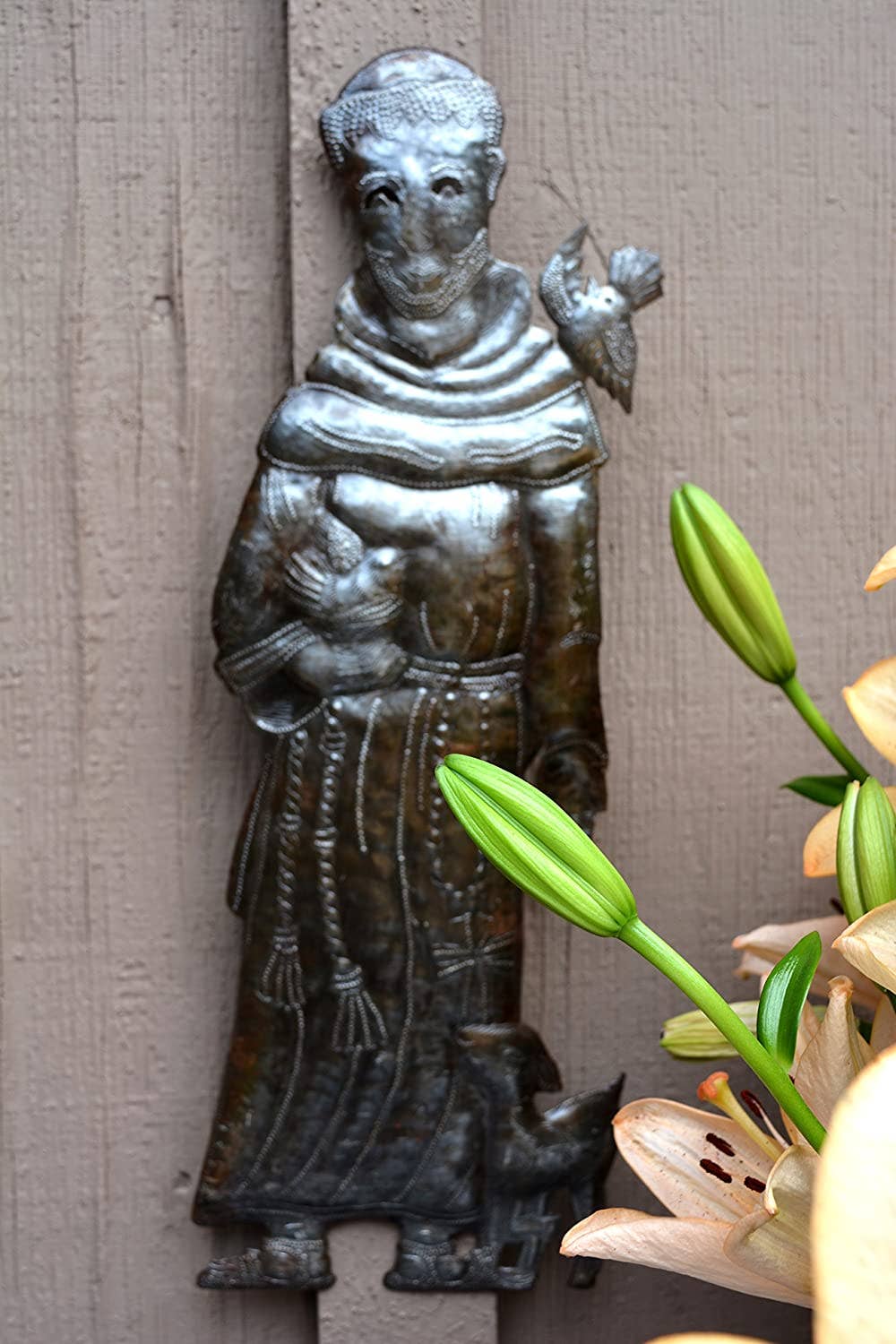 Saint Francis, Handmade Metal Art Fairtrade Haiti 7" x 17.5"