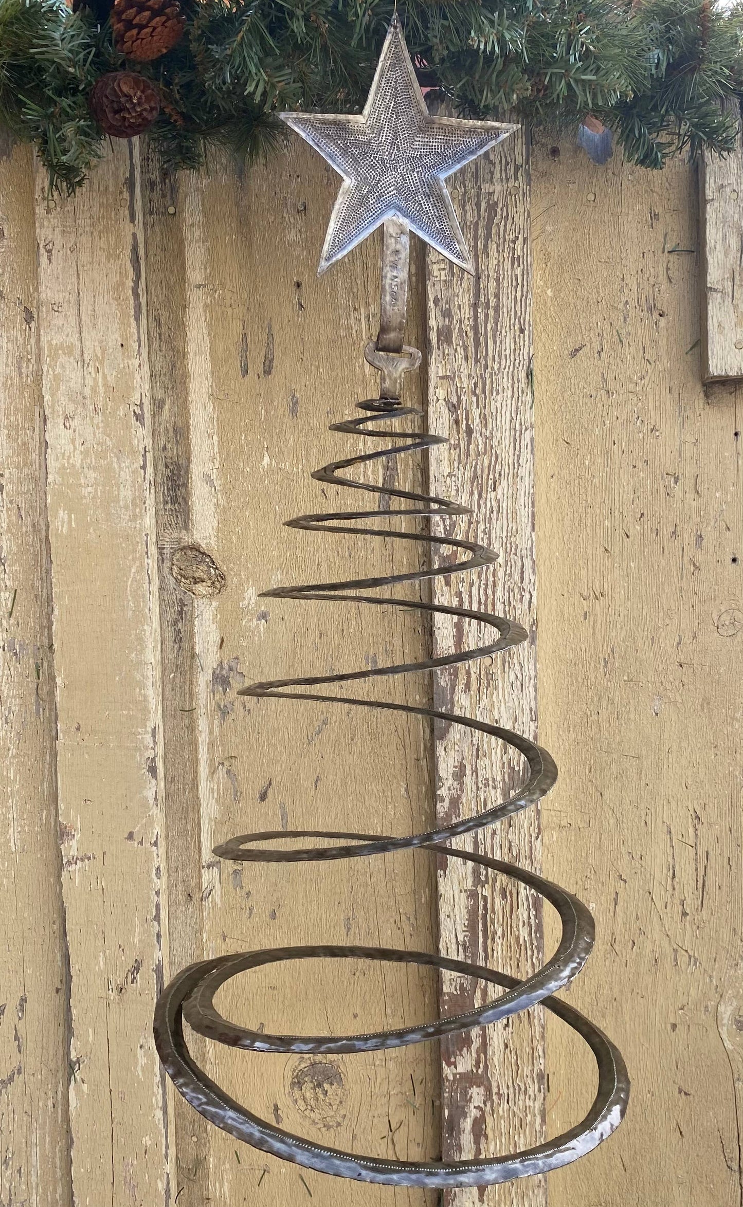 Hanging Spiral Christmas Tree Indoor and Outdoor 14"x Hang