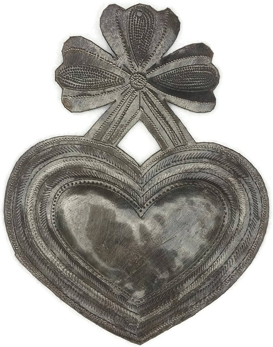 Heart, Inspirational Wall Decor,Handmade Metal Haiti 7 x 9