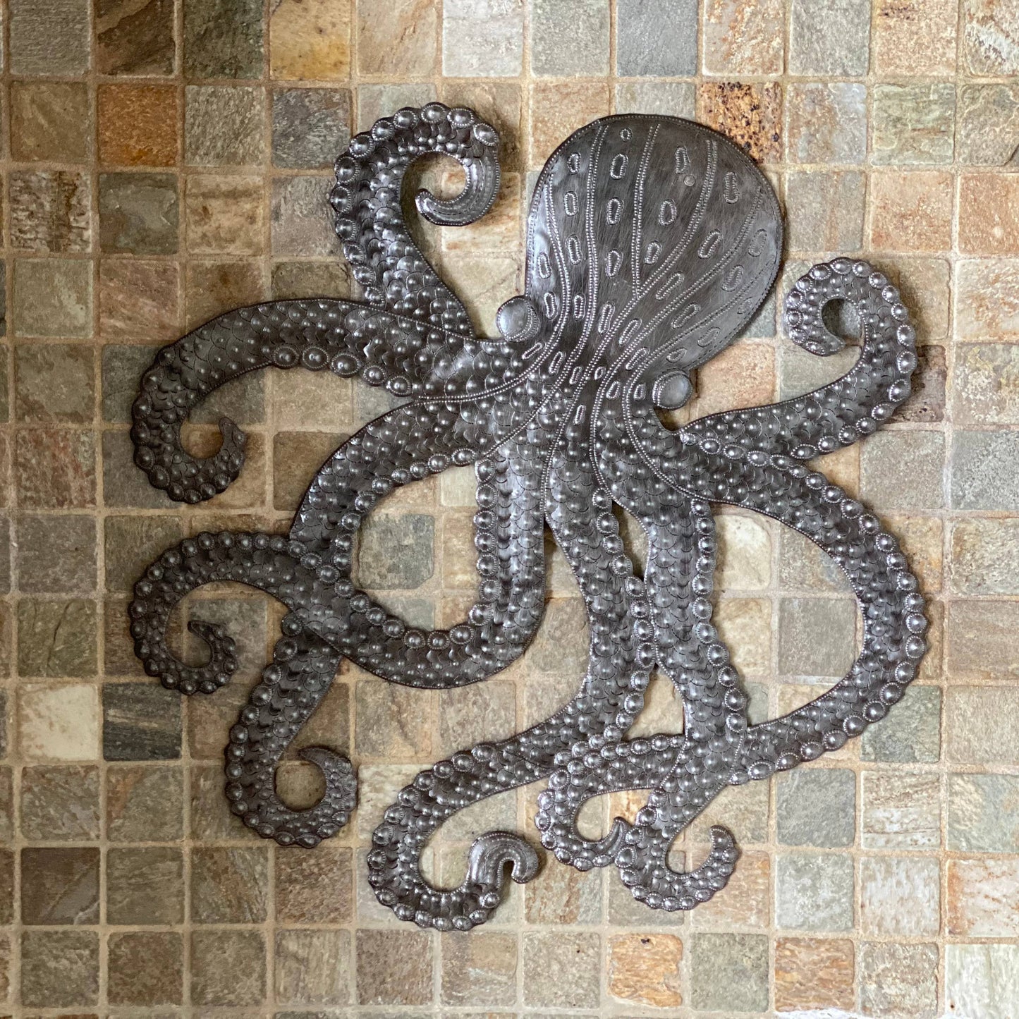 Handcrafted Octopus Sea Wall Hanging Art, Nautical Theme 23" Indoor Outdoor