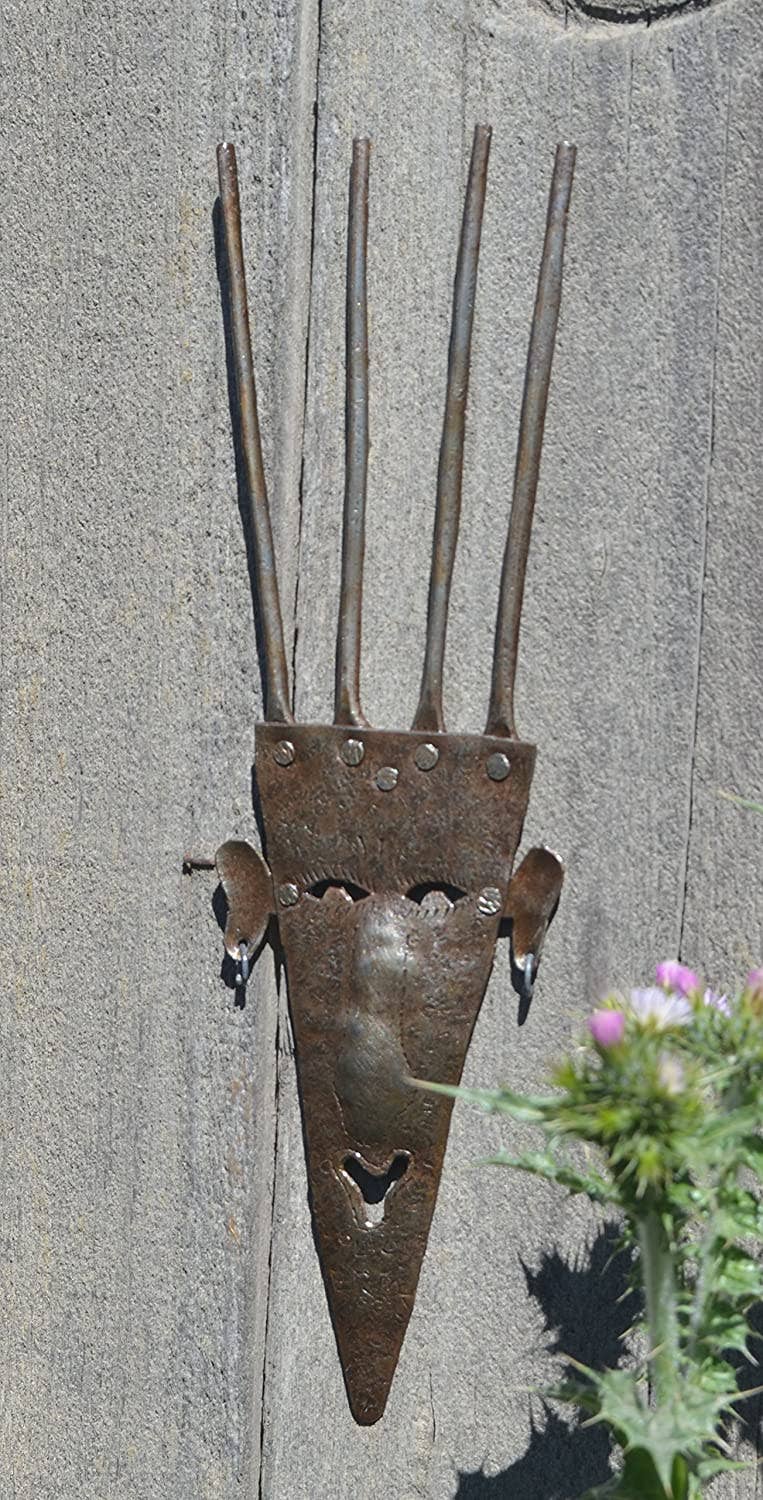 Spiked Jones Wall Garden Mask Handmade in Haiti 4" x 13"