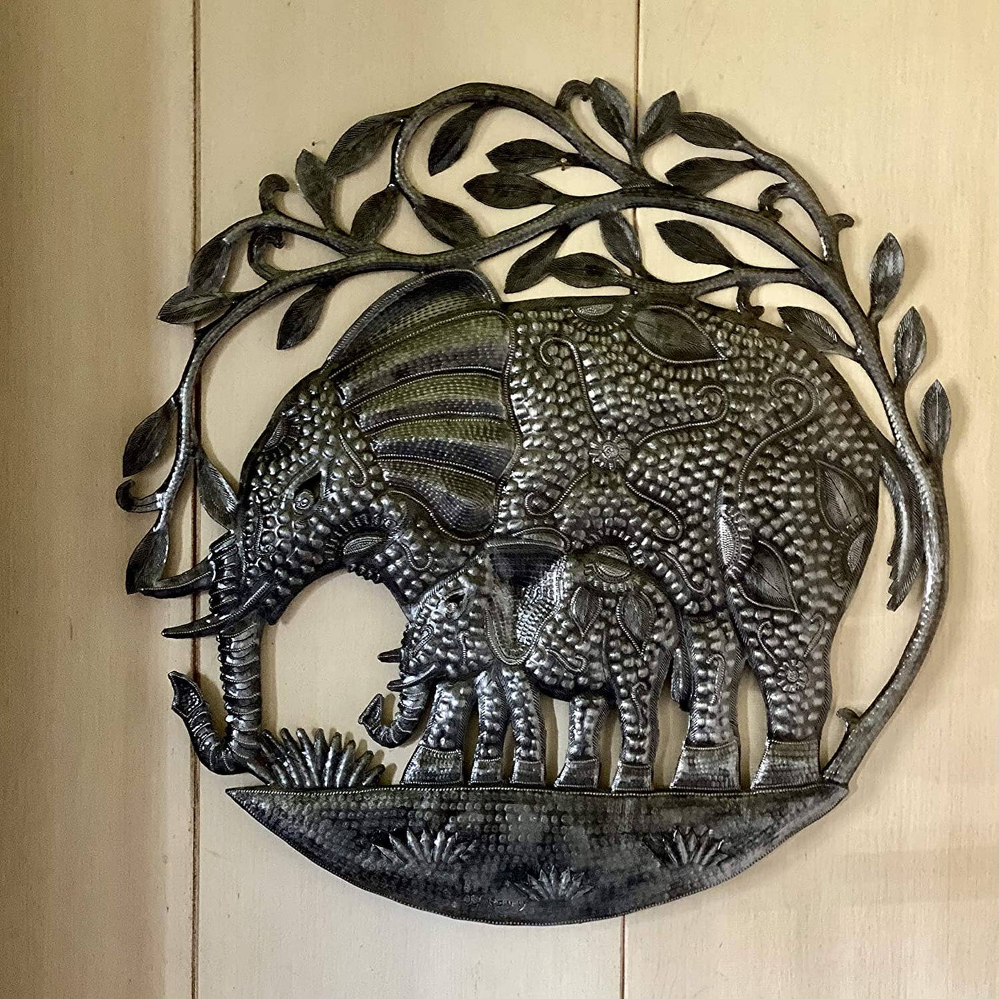 Elephant Wall Décor, Haitian Metal Art, Fairtrade, 23"