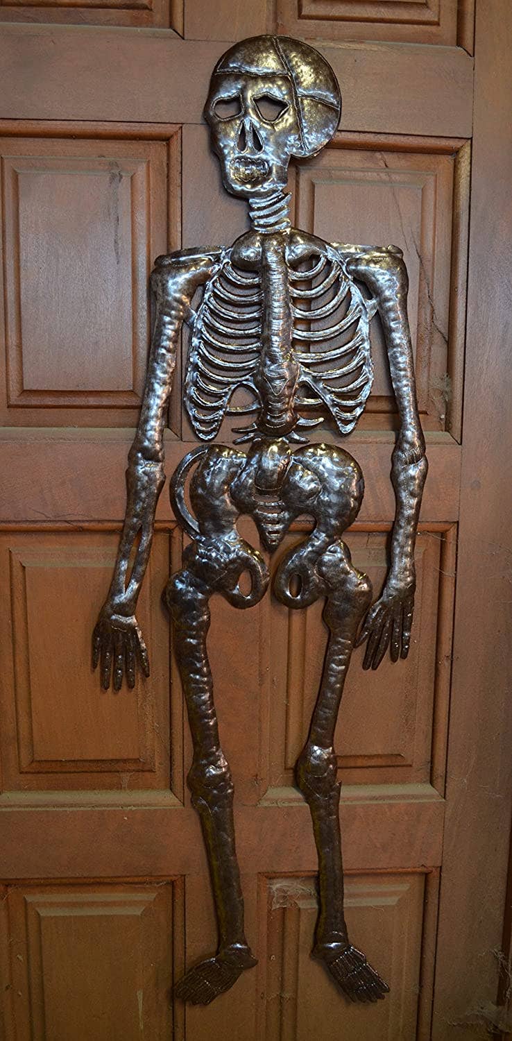 Large Hanging Skeleton, Day of the Dead, Folk Art 17" x 51"