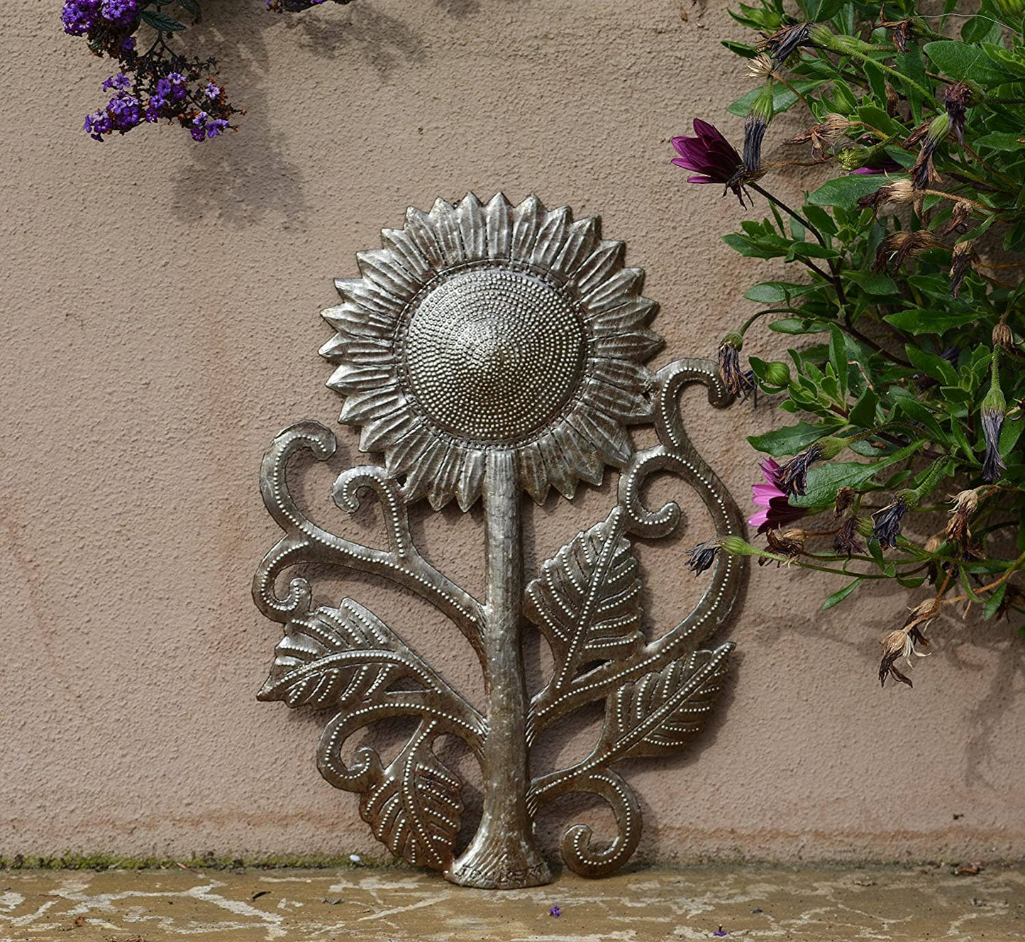 Garden Sunflower, Handmade Metal Art, 8" x 11"